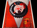 une photo d'une affiche représentant une pin-up