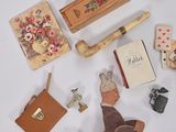 a lot of items that are on a white surface