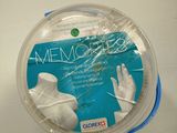 a plastic container with a plastic glove on top of it