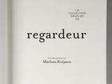 the cover of a book with the words regardeur written in black on it