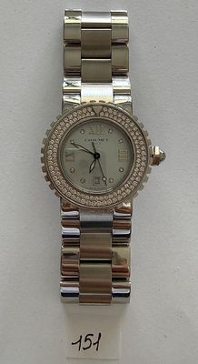 an image of a wrist watch with a diamond bezeled bezeled dial