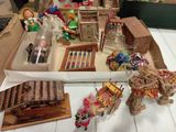 a box full of toys and other items on a table