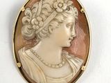 une image représentant le profil d'une femme sur une broche en camée