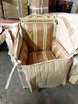 a chair that has been wrapped up and is sitting on the floor