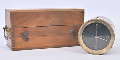 a small wooden box with a clock inside of it