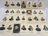 plusieurs vieilles photos en noir et blanc représentant des hommes et des femmes, sur une feuille de papier