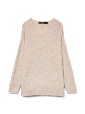 VERO MODA - Blouse en maille col V - Taille S - Beige chiné …