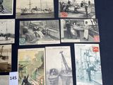 a lot of old photos on the wall of a room