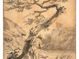 an image of a drawing of a man standing under a tree