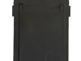 a black metal mailbox with a bird on it