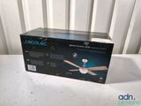 the box of the ceiling fan is open on the table