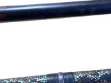 two different types of fishing rods on a white background
