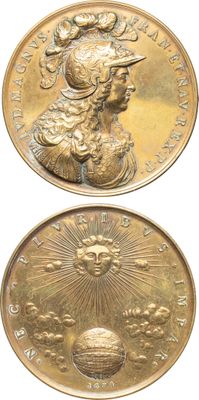 une image représentant deux pièces d'or sur lesquelles figure une femme