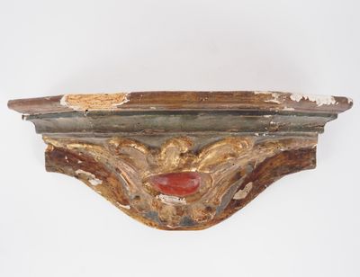 Sellette d'applique de style Louis XV en bois et stuc polych…