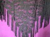 purple and black shawl with fringes on a mannequin mannequin mannequin mannequin mannequin mannequin mannequin mann