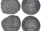 quatre pièces d'argent datant du règne du roi Henri II