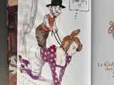 an open book with a picture of a man and a woman on it