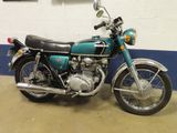 a motorcycle that is parked in a garage