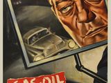 une vieille affiche de cinéma représentant un homme regardant une voiture dans un miroir