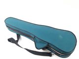 an image of a blue violin case sitting on top of a white surface