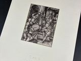 a black and white drawing of a group of people sitting on a bench