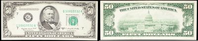 deux images différentes d'un billet d'un dollar sur lequel figure l'image d'un bâtiment