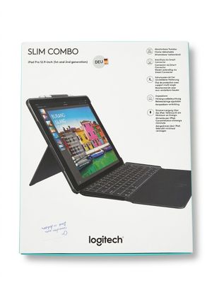 packaging for a tablet computer with a black keyboard on top of it