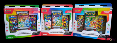 trois types différents de cartes Pokémon dans le paquet