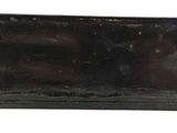 black leather wallet with a metal clasp on a white background