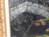 a picture of a painting of a boat on the water