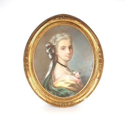 tableau représentant une femme tenant un oiseau dans la main