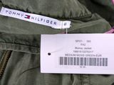 tommy hilfiger green jacket with pink trim