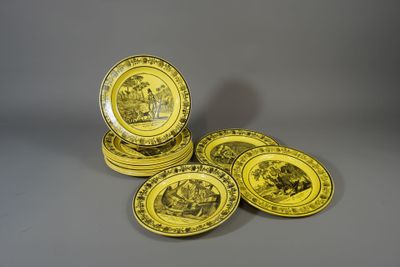 Croisy, Série de 12 assiettes sur Robinson.