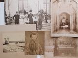 many old photos of men and women standing together