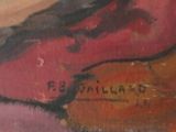 an image of a painting of a woman ' s face on a wall