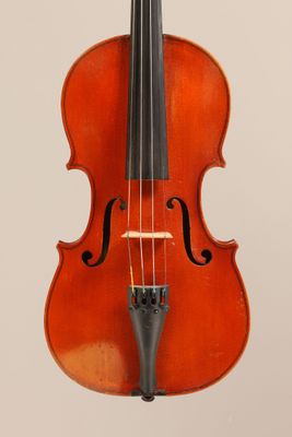 a close up of a violin with a bow on a white background