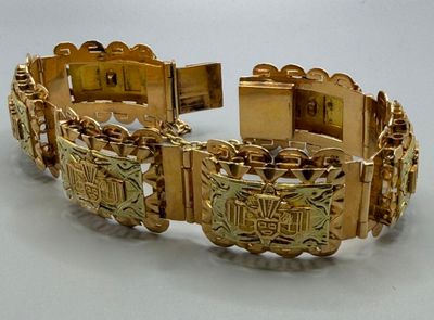 Bracelet manchette en or 750 millièmes de deux tons 750 mill…