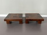 pair of mid - century modern coffee tables in the style of paul frank for sale