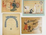 four vintage french children ' s book covers with illustrations of women and children