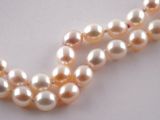 deux rangées de perles blanches sont disposées sur un fond blanc