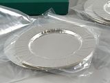two plates that are sitting on a plastic bag