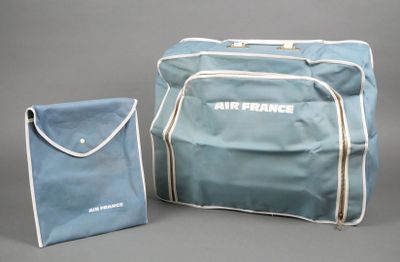 AIR FRANCE Valisette en toile enduite, et son étui