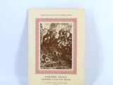 an old book with a picture of a group of people on horseback