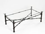 wrought iron coffee table with glass top