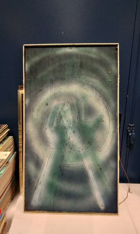 Ecole française contemporaine. « Les mains ». Huile sur panneau. ...