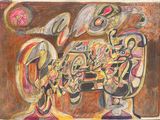 dessin représentant un tableau d'un instrument de musique sur lequel figurent des notes de musique