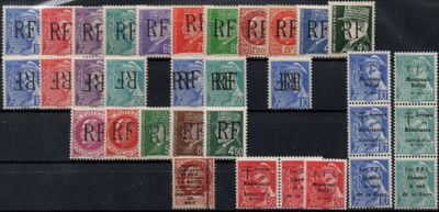 a close up of a bunch of stamps on a table