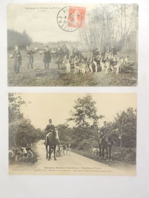 deux photos représentant un homme à cheval et un homme à cheval accompagné d'un chien