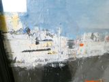 a picture of a painting of a city by the water