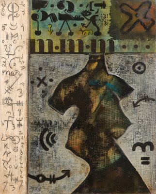une image d'un tableau représentant un homme avec un chapeau sur la tête